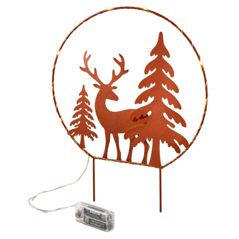 Hirsch in Ring mit LED zum Stecken